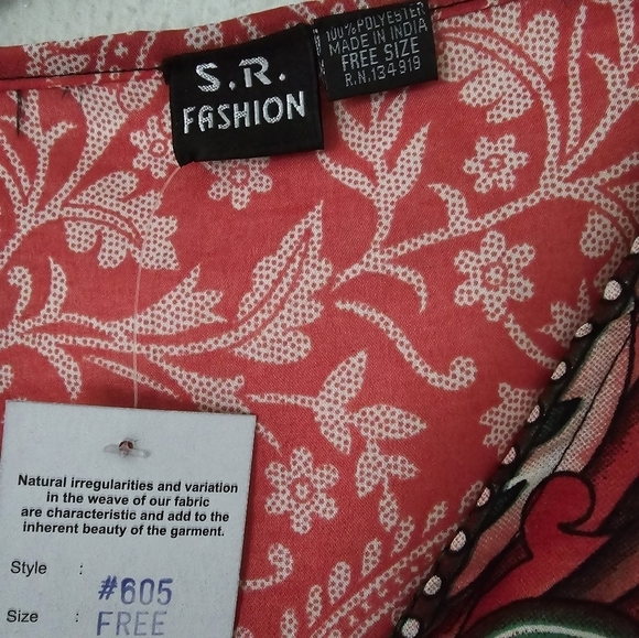 Indian Art to wear Poncho Dress Kaftan One Size Colorful Flowy Lightweight Summe - Picture 8 of 13